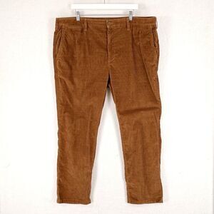 Orvis Brown Corduroy Pants High Rise Elastic Waist‎ 43/29 Tagged 42/30